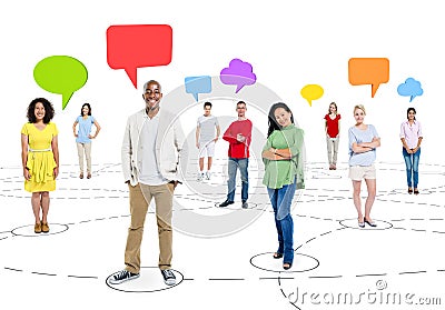 Ethnicity Business People Chat Communications Network Concept Stock Photo