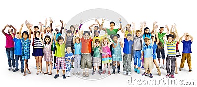 Ethnicity Diversity Gorup of Kids Friendship Cheerful Concept Stock Photo