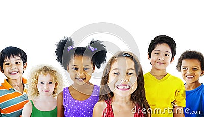 Ethnicity Diversity Gorup of Kids Friendship Cheerful Concept Stock Photo