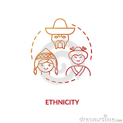 Ethnicity red concept icon Vector Illustration