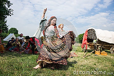 Ethno art group Borodinsky Gipsy, Moscow Editorial Stock Photo