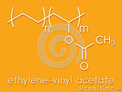 Ethylene-vinyl acetate EVA copolymer, chemical structure. Skeletal formula. Stock Photo