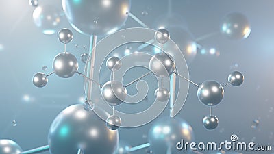 ethylenediamine molecular structure, 3d model molecule, edamine, structural chemical formula view from a microscope Stock Photo