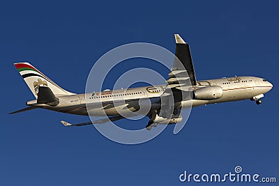 Etihad Airways plane take off Editorial Stock Photo