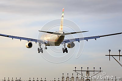 Etihad jet landing Editorial Stock Photo