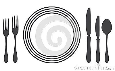 Etiquette Proper Table Setting Vector Illustration