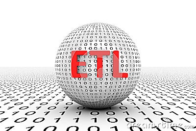 ETL conceptual sphere Cartoon Illustration