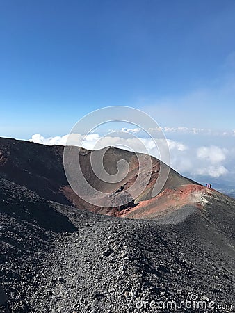 Etna volcano craters in Sicily Stock Photo