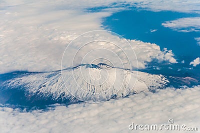 Etna volcano mountains in Sicily island at winter Stock Photo