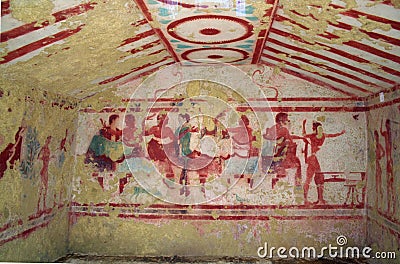 Etruscan tomb Stock Photo