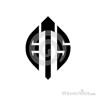 ETS circle letter logo design with circle and ellipse shape. ETS ellipse letters with typographic style. The three initials form a Vector Illustration