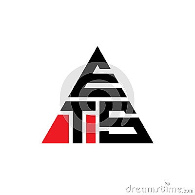 ETS triangle letter logo design with triangle shape. ETS triangle logo design monogram. ETS triangle vector logo template with red Vector Illustration