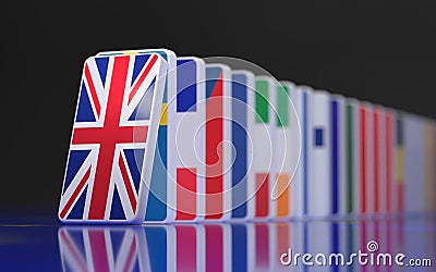 The Eu Dominos Fall Stock Photo