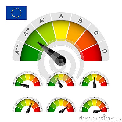 EU energy efficiency rating Vector Illustration