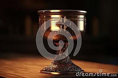 Eucharist Feast of Corpus Christi. Jesus Christ in the monstrance present in the Sacrament of the Eucharist. holy grail Stock Photo