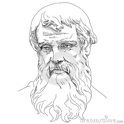Euclid - was an ancient Greek mathematician Vector Illustration