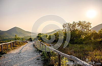 Euganean hills area Pianoro del Mottolone trail Padua Italy Veneto region Stock Photo