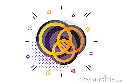 Euler diagram icon. Eulerian circles sign. Vector Vector Illustration