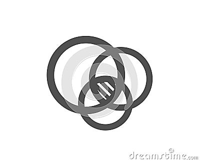 Euler diagram icon. Eulerian circles sign. Vector Vector Illustration