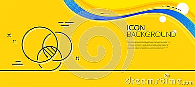 Euler diagram line icon. Eulerian circles sign. Minimal line yellow banner. Vector Vector Illustration