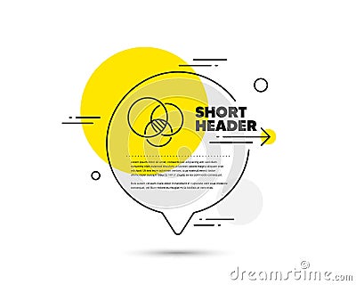 Euler diagram line icon. Eulerian circles sign. Vector Vector Illustration