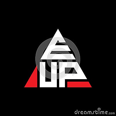 EUP triangle letter logo design with triangle shape. EUP triangle logo design monogram. EUP triangle vector logo template with red Vector Illustration