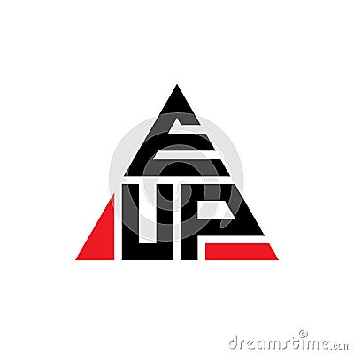 EUP triangle letter logo design with triangle shape. EUP triangle logo design monogram. EUP triangle vector logo template with red Vector Illustration