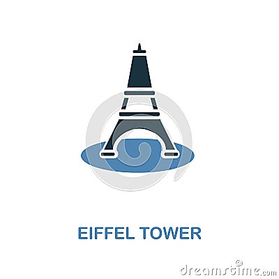 Euphile Tower icon in two color design. Simple element illustration. Euphile Tower creative icon from honeymoon collection. For we Cartoon Illustration