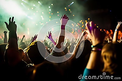 Euphoric Crowd A Symphony of Cheers - generative AI, AI generated Stock Photo