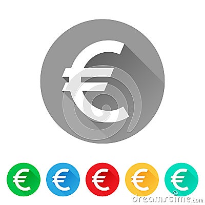 EUR, Set of Euro sign icons, currency symbol Vector Illustration