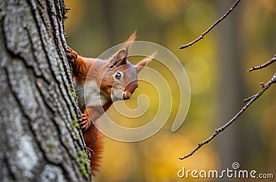 The Eurasian red squirrel Stock Photo