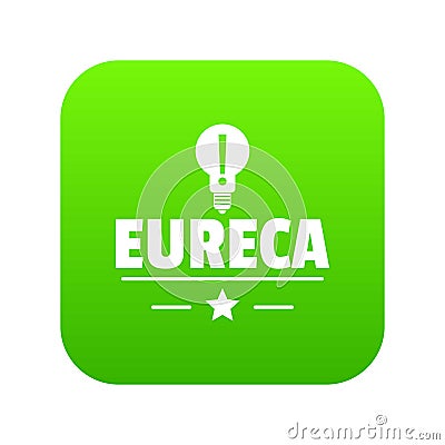 Eureka bulb icon green vector Vector Illustration