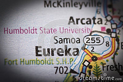 Eureka on map Stock Photo