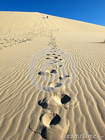 Eureka Sand Dune footprint Stock Photo