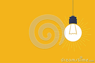 eureka tip idea concept background with hanging light bulb Vector Illustration