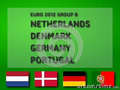 Euro 2012 Group B Cartoon Illustration