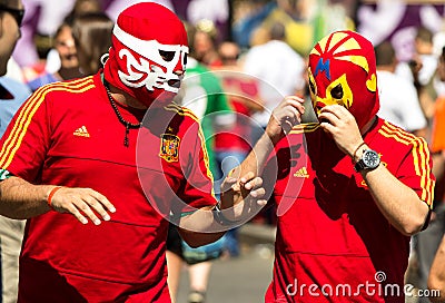 EURO 2012, spanish fans Editorial Stock Photo