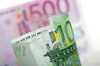 Euro bank notes Stock Photo