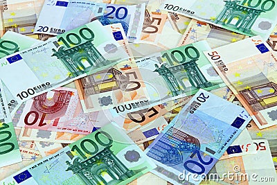 Euro bank notes Stock Photo