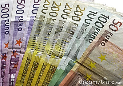 Euro bills Stock Photo