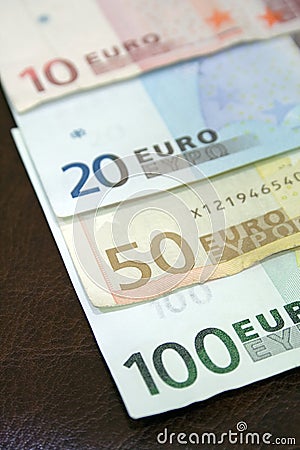 Euro bills on calendar Stock Photo