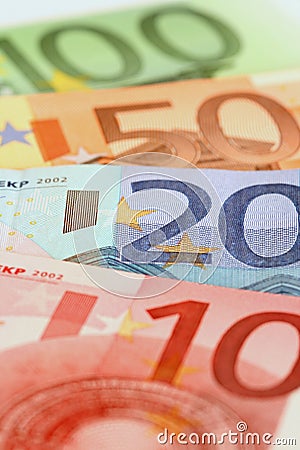 Euro bills close up Stock Photo