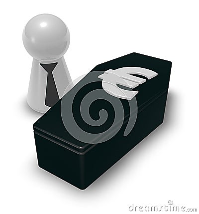 Euro casket Cartoon Illustration