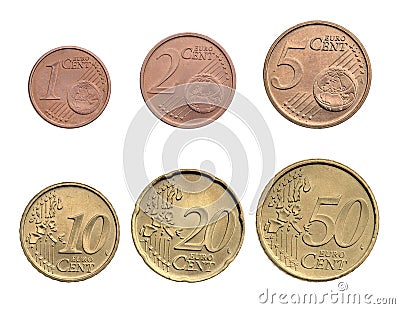 Euro cents coins Stock Photo