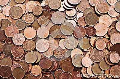 Euro cents texture Stock Photo