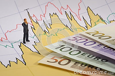 Euro and chart Stock Photo