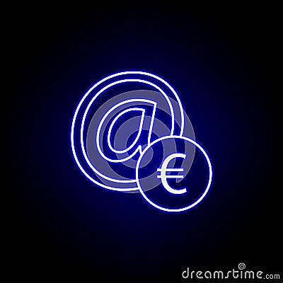 at euro circle icon in neon style. Element of finance illustration. Signs and symbols icon can be used for web, logo, mobile app, Cartoon Illustration