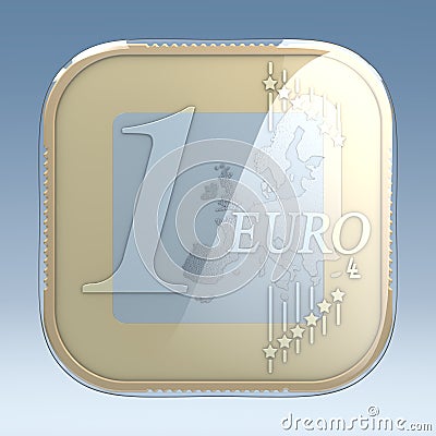 Euro coin app Stock Photo