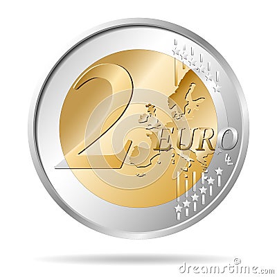 2 Euro coin vector illustration Vector Illustration