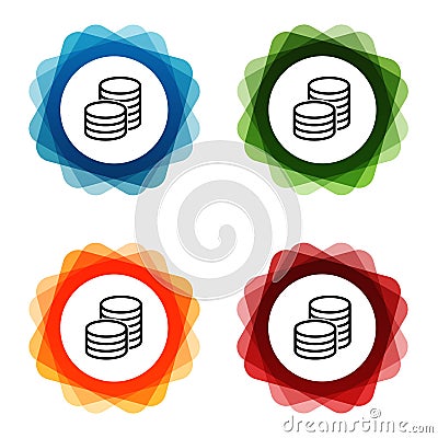 Euro Coins Bank Investment Icons. Eps10 Vector Vector Illustration